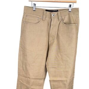 PJ Mark Mens Tan Cotton Canvas Straight Leg Workwear Style Pants 32x32